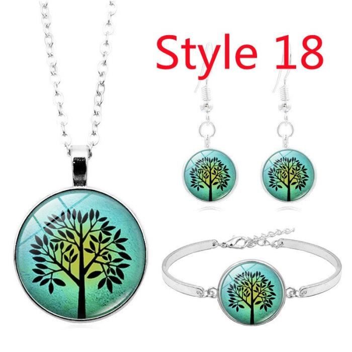 Boucles D'oreilles Argent 925 Motif Fleur De Lotus/celtique/arbre De Vie - Cadeau Femme