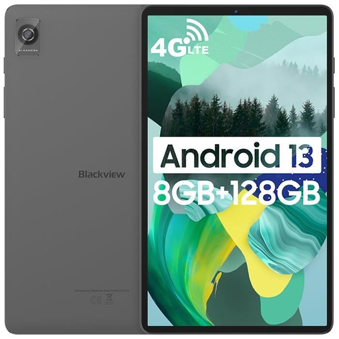 Blackview Tab 60 Tablette Tactile 8.68 Android 13 8Go+128Go-SD 1To 6050mAh 8MP+5MP PC Mode5G WiFi4G Dual SIM Tablette PC – Gris