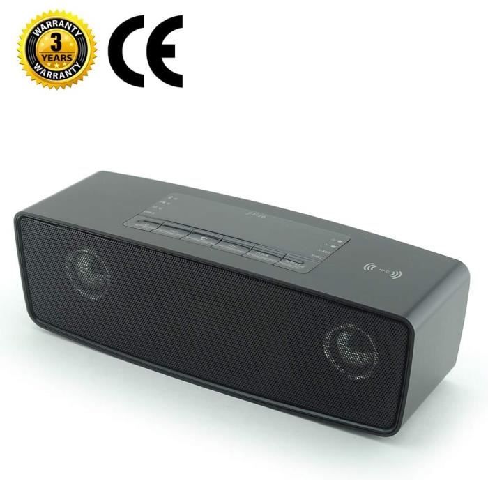 Enceinte Bluetooth Sans Fil Portable avec Ecran LCD HD. Stéréo Basse  Puissante, Double haut-parleur de 5W. Batterie 1800mAh - Cdiscount TV Son  Photo