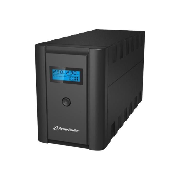 PowerWalker VI 2200 LCD-IEC – Onduleur – CA 230 V – 1200 Watt – 2200 VA 9 Ah – USB – connecteurs de sortie : 6 – noir