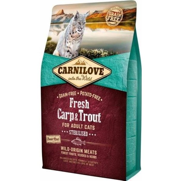 Carnilove Croquettes Pour Chat Sterilise Sans Pomme De Terre Au Poisson Poids 2 Kg Achat Vente Croquettes Carnilove Croquettes Pour Ch Cdiscount