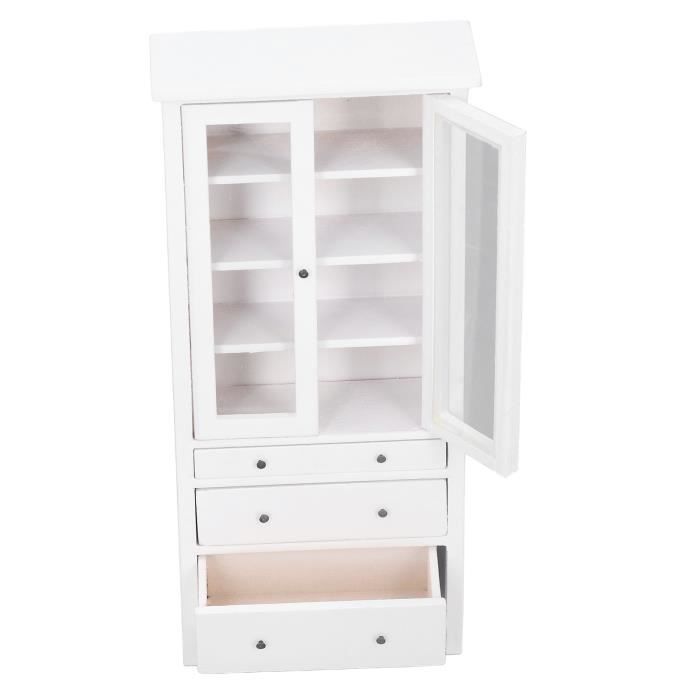 Armoire à Gâteaux Miniature Pour Maison De Poupée 1/12 - Meuble En Bois - Décoration Détaillée