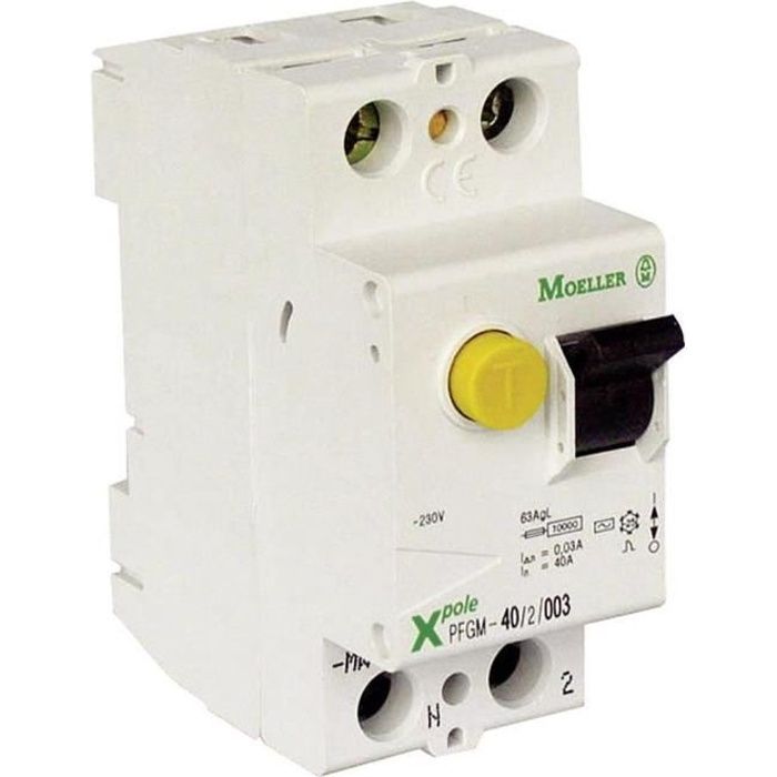 Interrupteur différentiel - Moeller - 40A - Type A - 30mA - Intérieur - Blanc