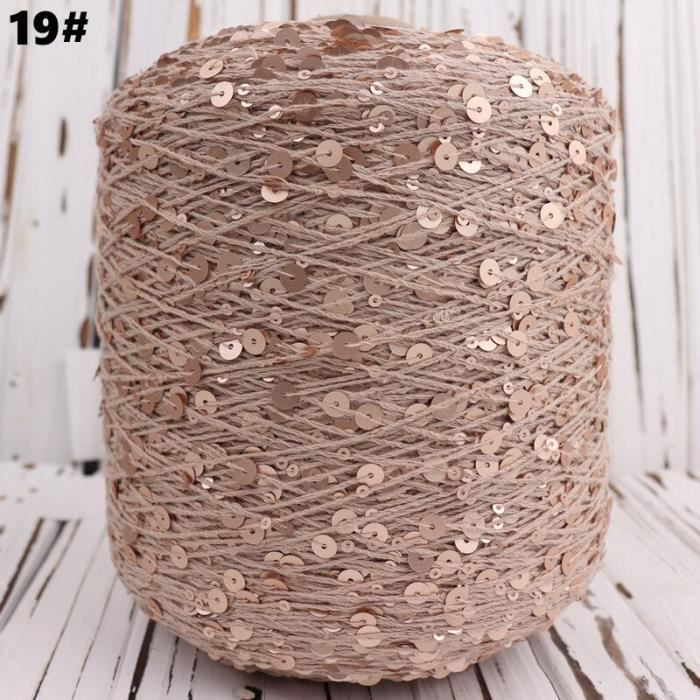 Fil à Paillettes Métallique Brillant 0.8mm - 100g - Pour Crochet, Couture, DIY - Cône De Polyester