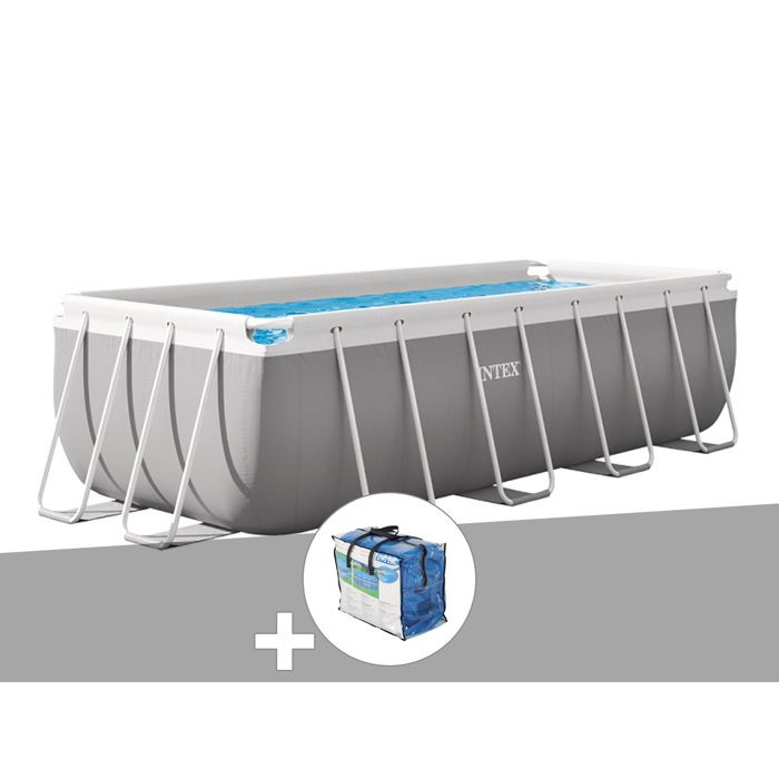 Kit piscine tubulaire Intex Prism Frame rectangulaire 400 x 200 x 122 + Bâche à bulles - vue 1