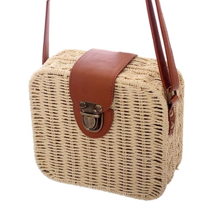 Petit sac top en paille