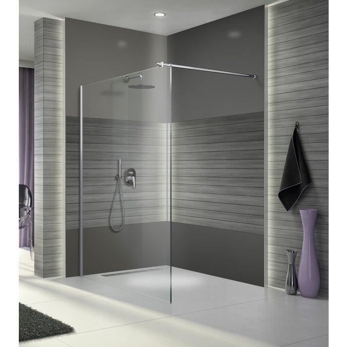 Open Douche Paroi de douche - LEDA - Open 2 - Verre trempé - 120 cm - Fixe ...