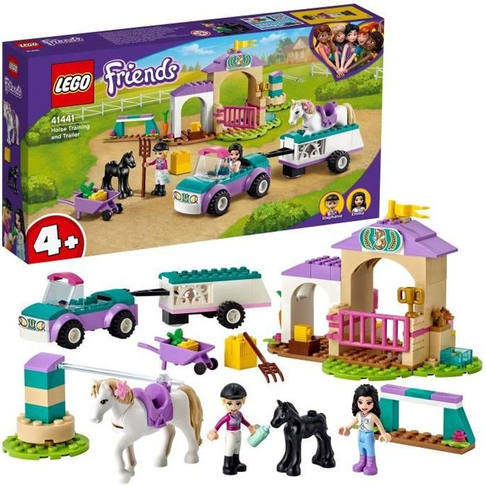 LEGO 4 Friends 41441 Le dressage de chevaux et la remorque Cdiscount Jeux Jouets