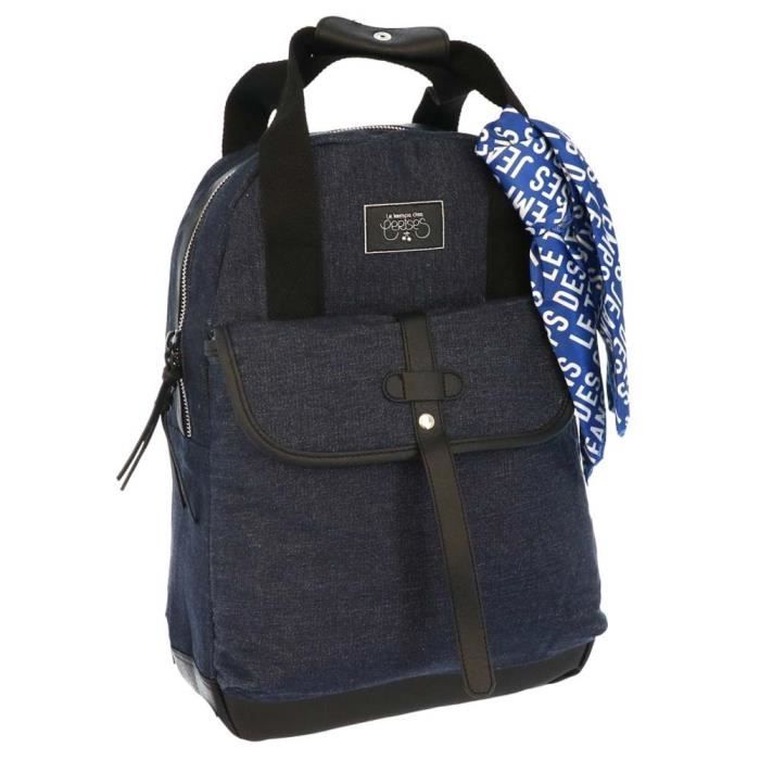 Sac à dos LE TEMPS DES CERISES Bleu Jean 43 cm