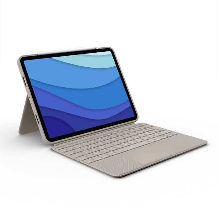 Létui clavier Logitech Combo Touch est conçu pour liPad Pro 11 pouces (1re 2e 3e et 4e générations). Il offre quatre modes dutilisation taper dessiner visualiser et lire tout en protégeant votre appareil. Son clavier détachable et sa couleur sable ajoutent une touche délégance et de fonctionnalité.