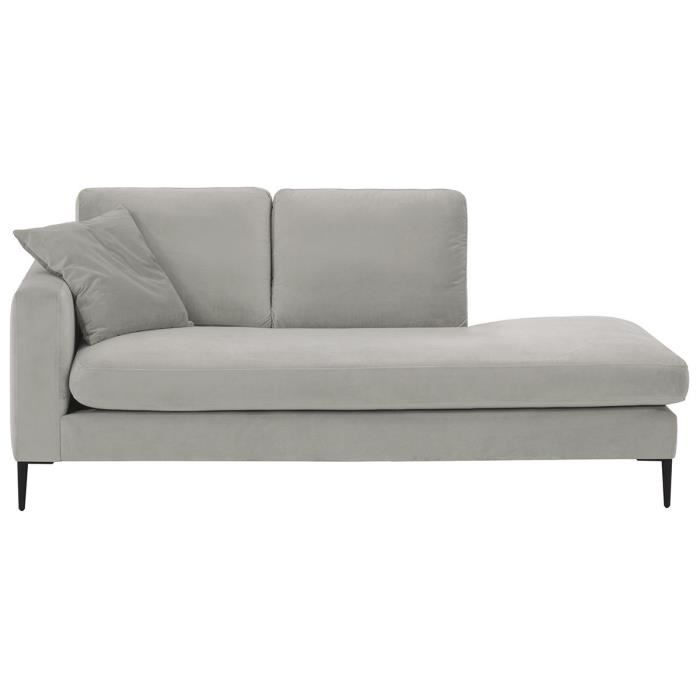 Miliboo Stephane Plaza Meridienne En Velours Gris Clair Cozy Achat Vente Meridienne Cdiscount