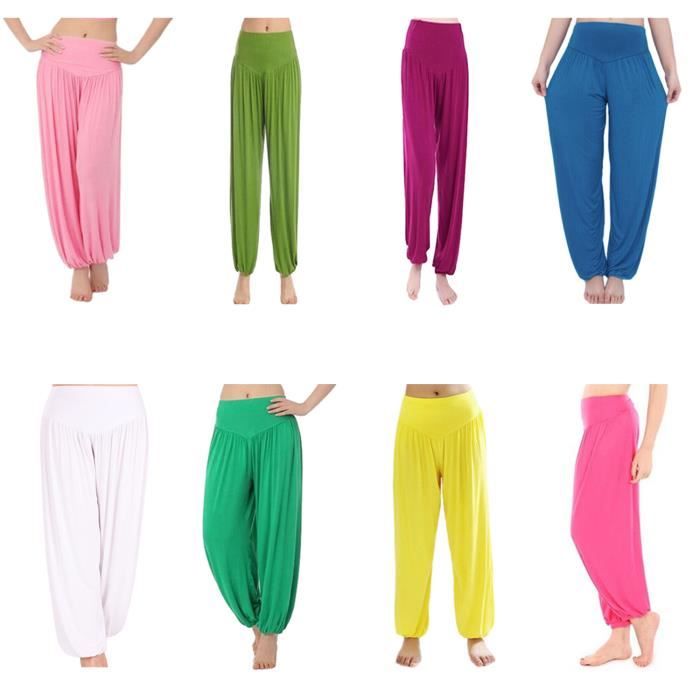 Pantalon de yoga de taille elastique, pantalon large de dance de club Boho  pour les femmes Fruit vert - Cdiscount Sport