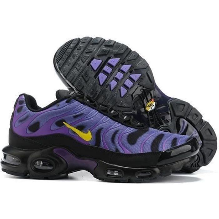 Baskets tn Plus Homme Chaussures Entranement de Sport Noir Violet AUTREMENT Plat Adulte Lacets Noir Cdiscount Chaussures