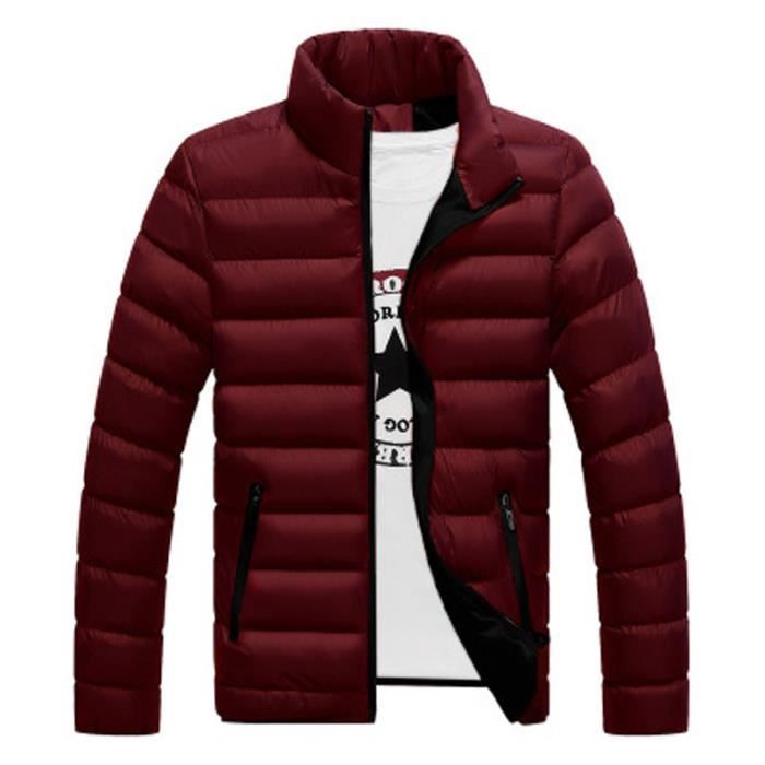 Blouson homme LEOCLOTHO Couleur unie XL Rouge Homme Adulte