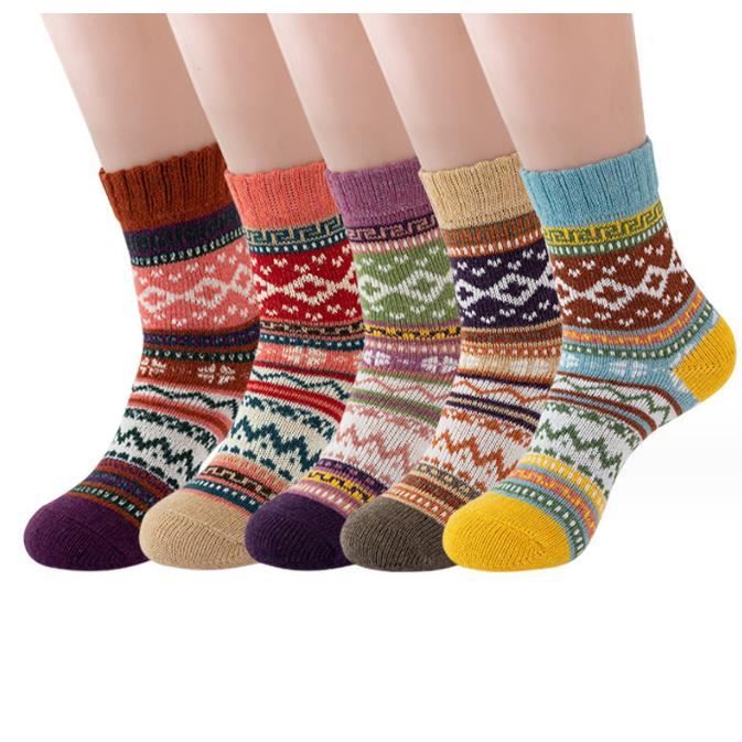 Chaussettes Chaudes Pilou Pilou Pour Femme - Lot De 6 Paires - Taille Unique 36-42 - Idéales Pour L'hiver, La Maison, Noël