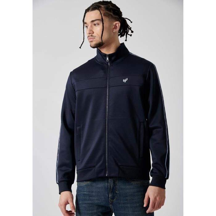 Gilet homme bleu KAPORAL MELL Col montant Logo brode Tricolore