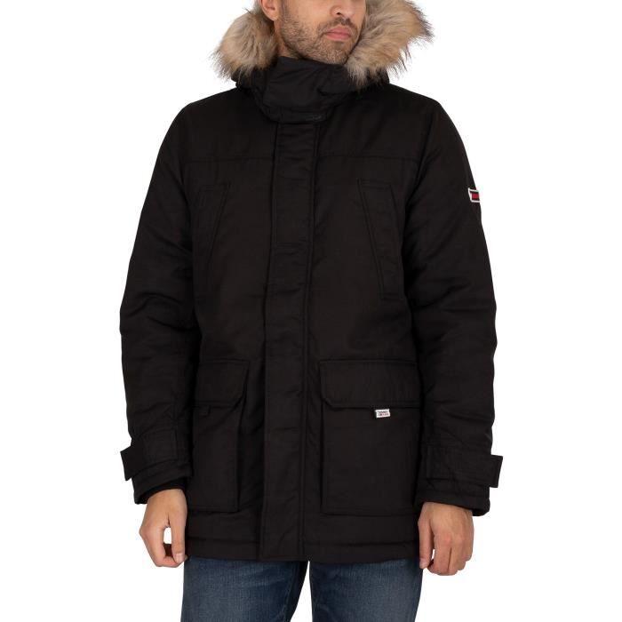 Tommy Jeans Pour des hommes Tech Parka Jacket Noir Noir