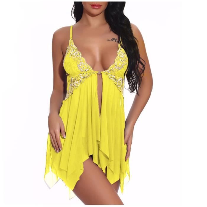 Chemise de nuit jaune new arrivals