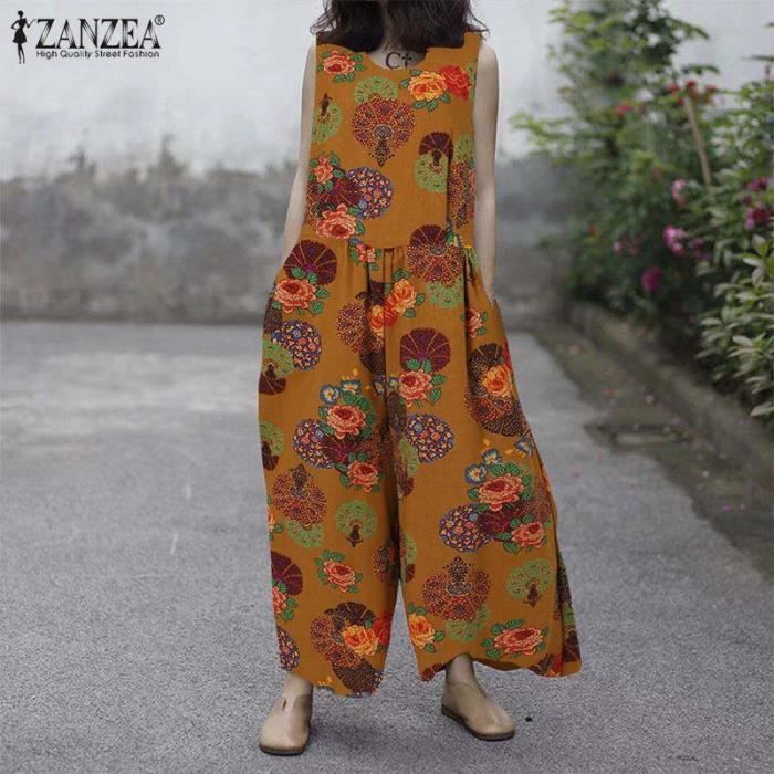 Salopette Femme Ete Fluide Salopettes En Lin Casual Boho Sans Manches Combinaisons Salopette D'Été Lâche Salopette Femme Ete Fluide Salopettes En Lin Casual Boho Sans Manches Combinaisons Salopette D'Été Lâche