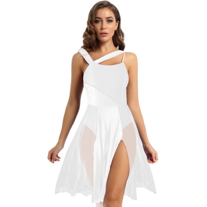 Robe De Danse Femme En Mousseline - Justaucorps Ballet Jazz - Sans Manches - Fermeture Éclair - 3
