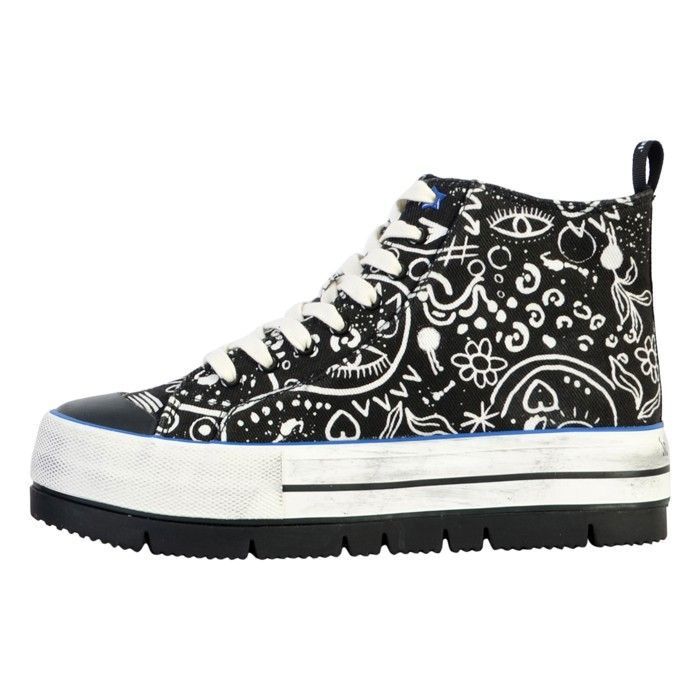 Desigual Basket Montante à Lacets Desigual Crush Arte - Noir