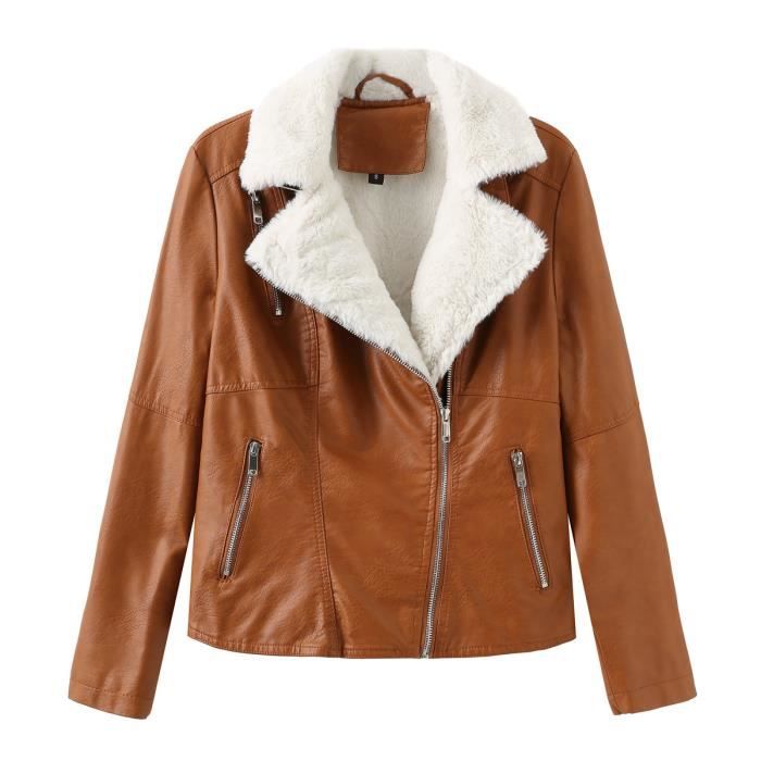 Veste en on sale cuir doublée femme
