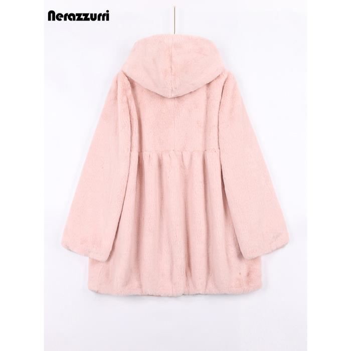 Cape avec capuche et bordure en fausse fourrure- Grossiste hivers