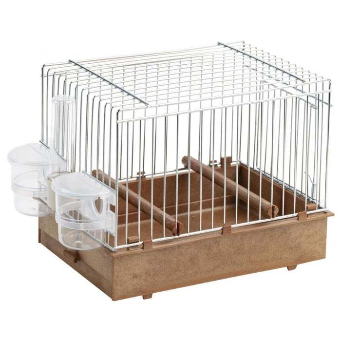 Comparer les prix de Cage d'oiseaux - 2GR - Pour canaris - Plastique et grillage métallisé - Marron