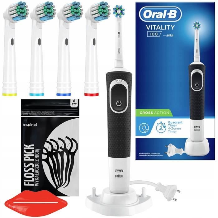 Oral-B Vitality 100 Noir brosse à dents électrique + Accessoires
