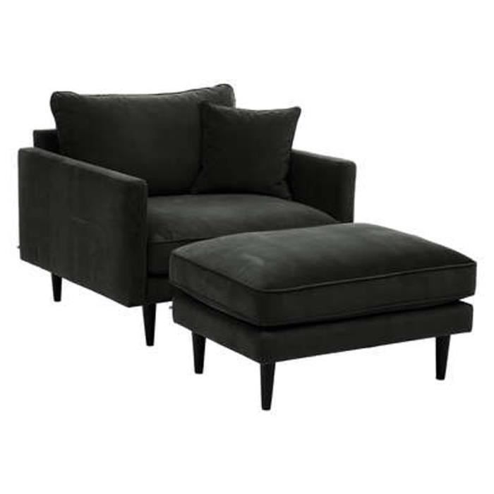 Canapé en velours coloris vert Kaki - Longueur 110 x Profondeur 96 x Hauteur 85 cm Canapé en velours coloris vert Kaki - Longueur 110 x Profondeur 96 x Hauteur 85 cm