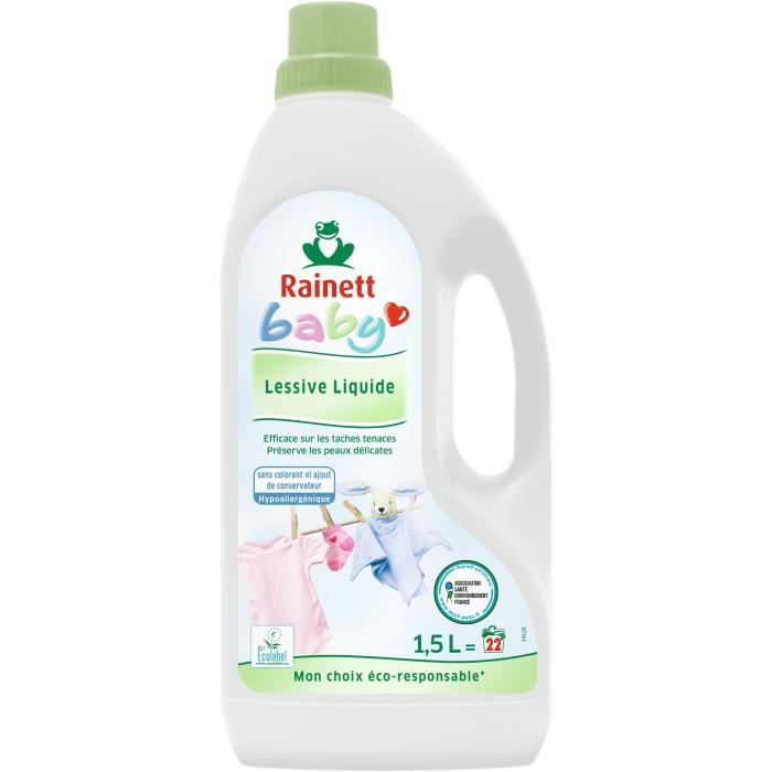 Pack de 8 - Rainett - Baby Assouplissant Ecologique Camomille 750ml - 31  lavages