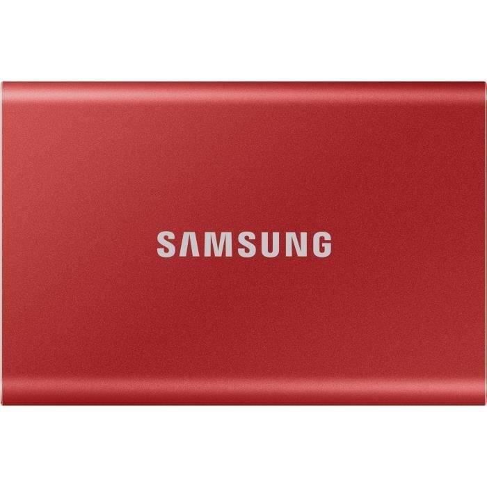 SAMSUNG - SSD externe - T7 Rouge - 2To - USB Type C (MU-PC2T0R/WW)