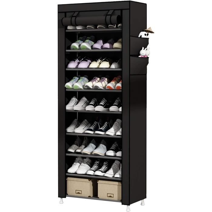 Rangement Armoire Tissu Meuble À Chaussures, Armoire Étagères À Chaussures Avec Housse 9 Couches Rangement Armoire Tissu Meuble À Chaussures, Armoire Étagères À Chaussures Avec Housse 9 Couches