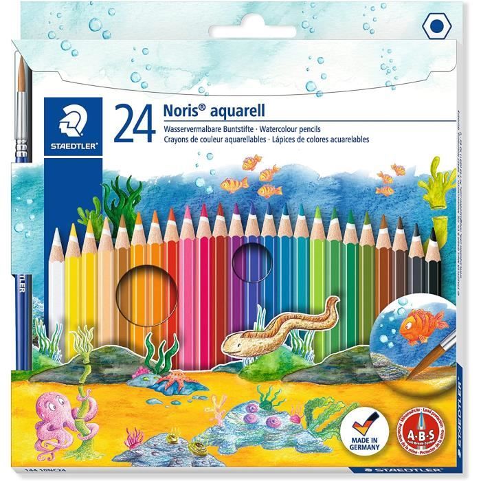 Staedtler Noris Aquarell, Crayons de couleur aquarellables avec système