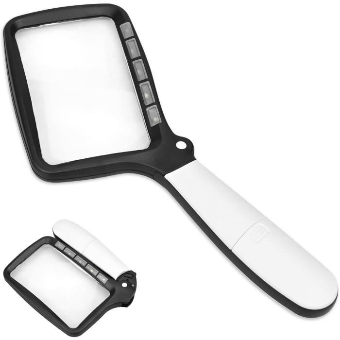 Loupe De Lecture Dzxin 3X - Rectangulaire, Grand Format 140x136mm, Légère 70g, Pour Personnes âgées