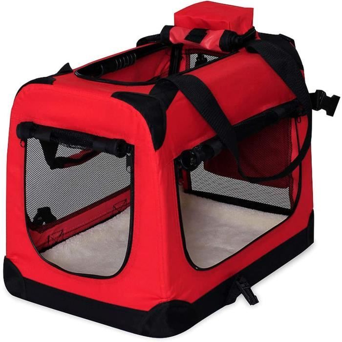 Meilleurs prix pour lionto Caisse de Transport Pliable pour Chien Voiture Box Sacoche, (S) 50x34x36 cm Rouge41