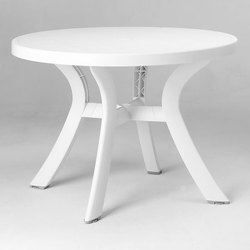 Table Ronde Blanche O 100 Cm Bergame Achat Vente Table De Jardin Table Ronde Blanche O 100 C Cdiscount