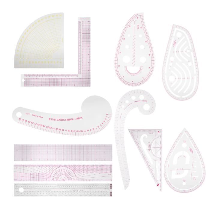 DKDDSSS 3 Pièces Règle Couture Kit, Flexible Règle, Couture Accessoires, Règle Métrique de