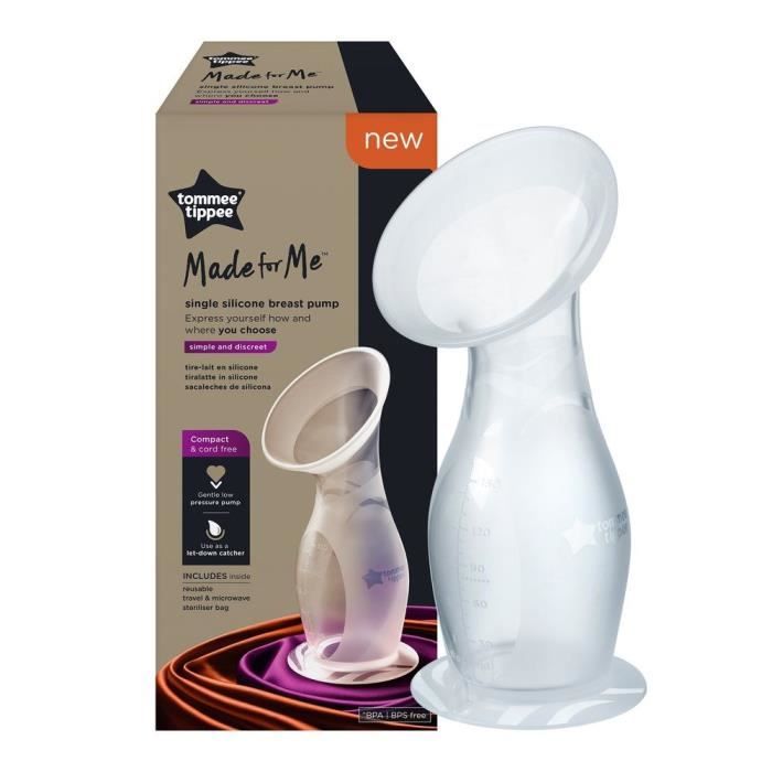 économiseur de lait manuel nourriture en silicone Tire-lait pour maman allaitement portable bleu avec couvercle portable 