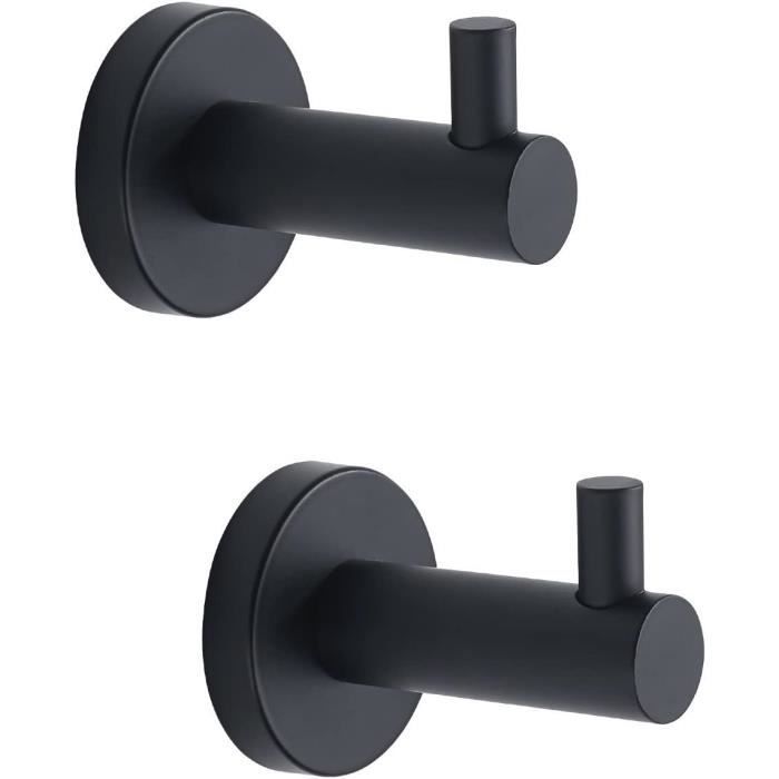 Lot De 4 Crochets Muraux Ronds Noirs, Crochet Mural En Acier Inoxydable De 53 Mm Convient Pour Suspendre Des Objets Dans La Cuisine La Salle De Bain