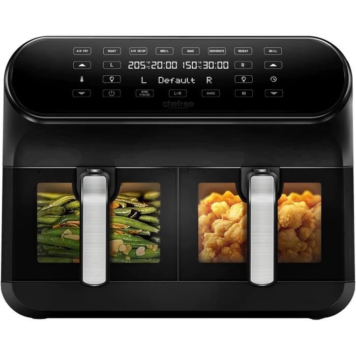 Air Fryer 8L Avec Double Compartiment Visible, 8 Programmes, Écran