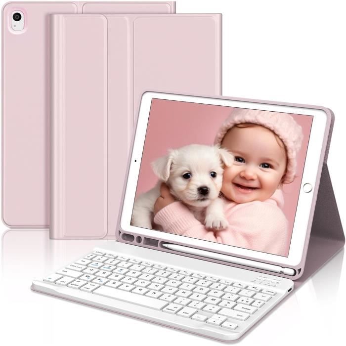 pour Ipad 9ème Génération Coque avec Clavier Flottant Cantilever