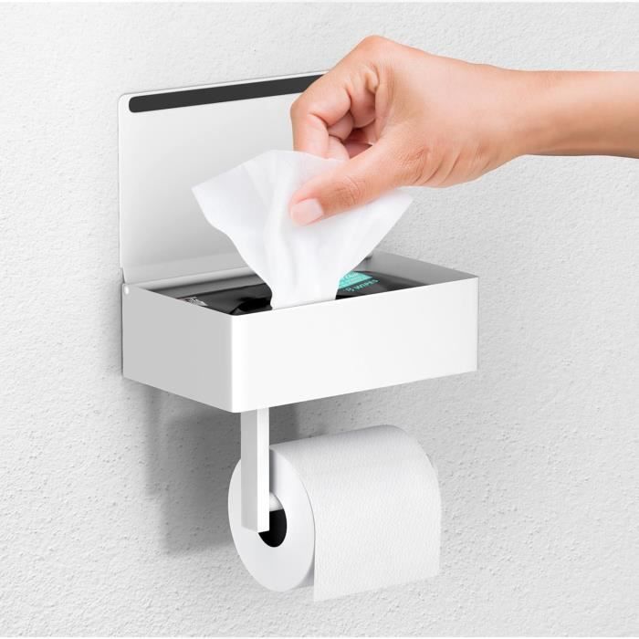 powerking Porte-papier toilette, petite armoire de rangement de salle de bain avec portes et étagères, armoire de rangement fine pour salle de bain, petits espaces, sol d'angle – Blanc