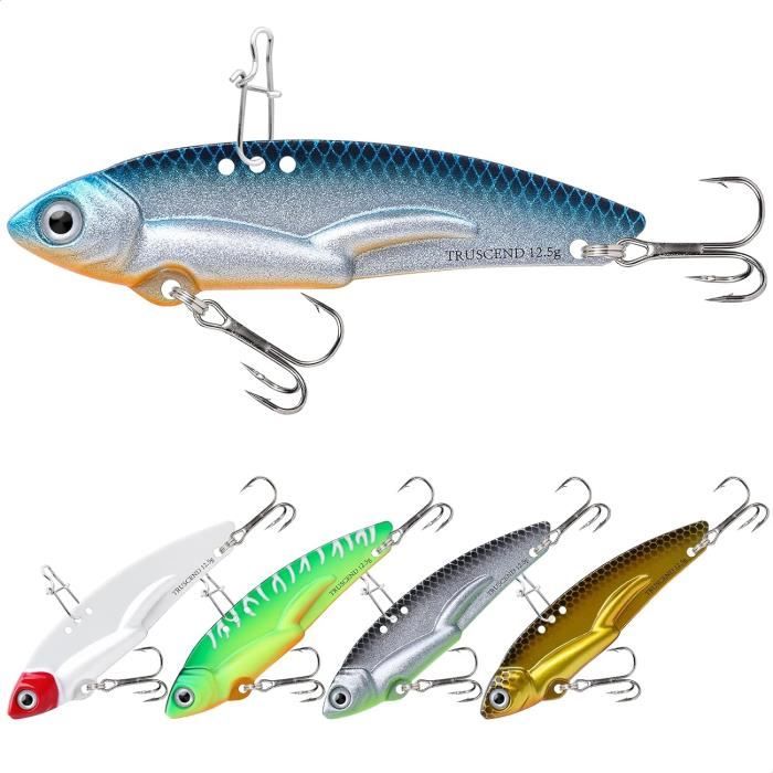 Lot 6 Leurres De Pêche Cuillères Métal Multicolores - Eau Douce Et Mer, Hameçons Inclus, Tailles 3,6-8,3cm