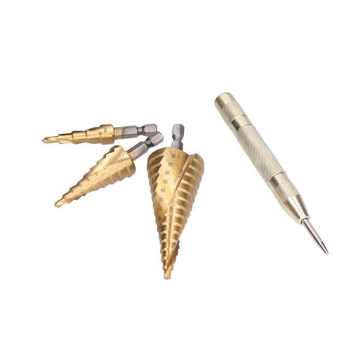 Foret Étagé NITVIA - Perçage Bois/Plastique/Métal - Acier Rapide - Tailles 4-8mm à 8-12mm - Pour Menuiserie