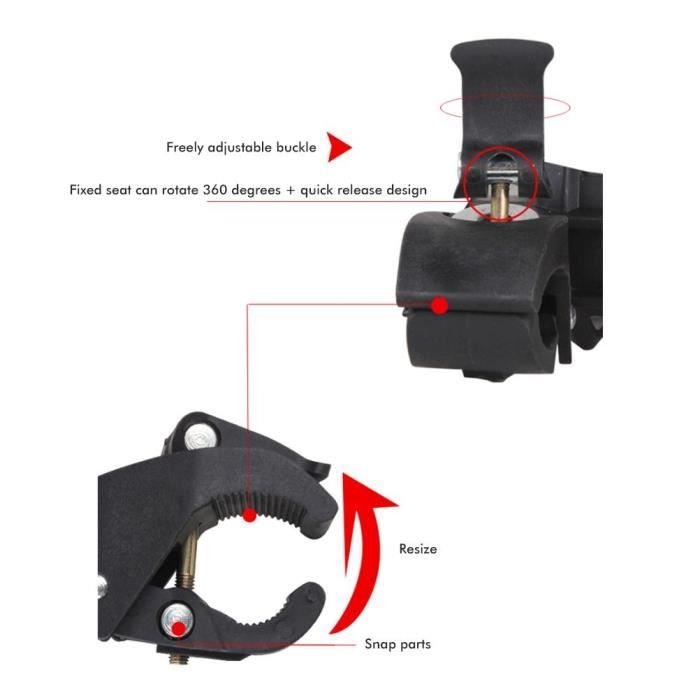 Porte-bouteille Vélo (2 Pièces) - Rotatif 360°, Réglable 55-75 Mm, Pour Cadre/guidon, Plastique Résistant