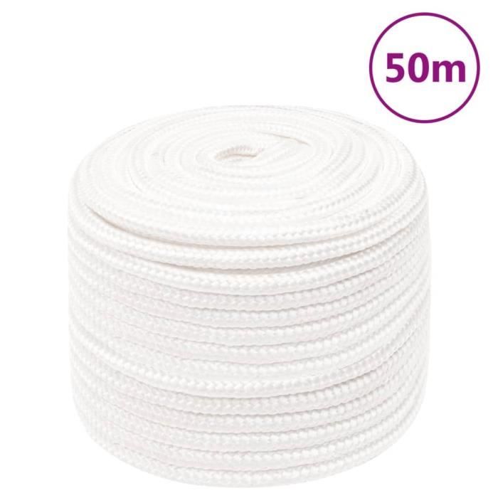 Vidaxl Corde de bateau Blanc complet 12 mm 50 m