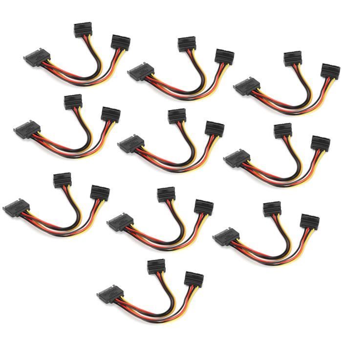 Minifinker Adaptateur secteur SATA 10Pcs Adaptateur d'Alimentation SATA
