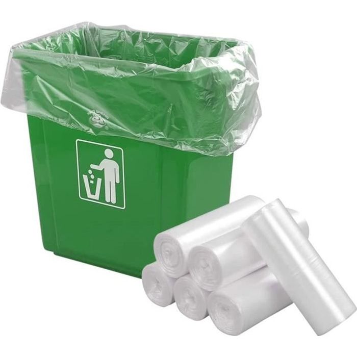 Sacs poubelles 30 x 10 litres, petit plastique transparent, 35x45cm, petite