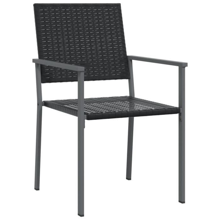 chaises de jardin lot de 2 noir 54x62,5x89 cm résine tressée - yosoo - 0d060501364098